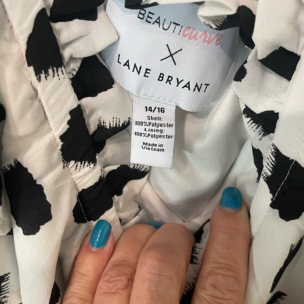 Lane Bryant Black and White Ruffle Dress - Picture 2 of 12